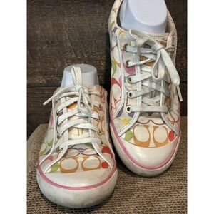 Coach Barrett Signature Multi Colored Sneakers Shoes Size 8M